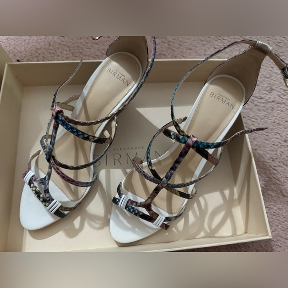 Alexandre Birman Colorful Python Strappy Wedge Sandals - Picture 5 of 13